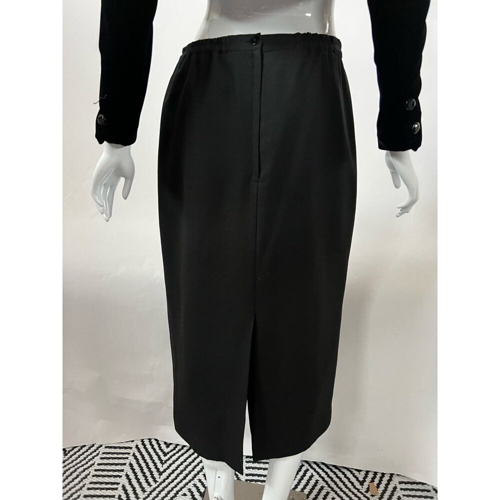 Pencil Skirt Womens Black Long Maxi Back Slit Button Solid 10 - Picture 2 of 12